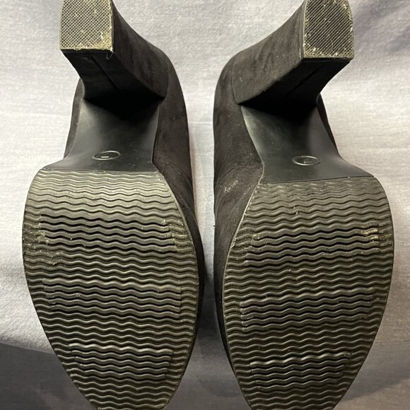 Mossimo Vintage Faux Suede Hidden Platform Pumps Black Size 7 VGUC - Picture 8 of 9